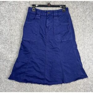 Wash Lab Denim Skirt Women's 27 Blue Frayed Pockets A-Line